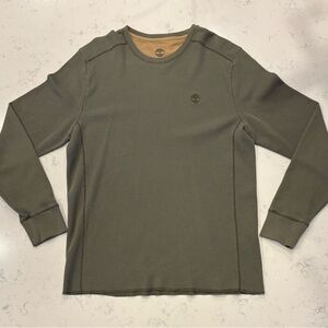 Timberland Men's Olive Crew Long Sleeve Thermal Waffle